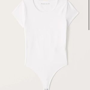 White XXS Abercrombie short sleeve bodysuit